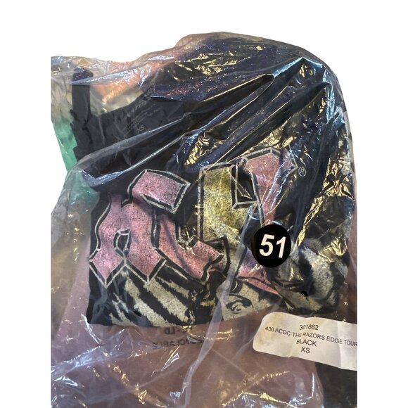 AC/DC The Razors Edge Tour 1990 Tie-Dye T-Shirt XS Recycled Karma Cotton/Polyest - Picture 3 of 5